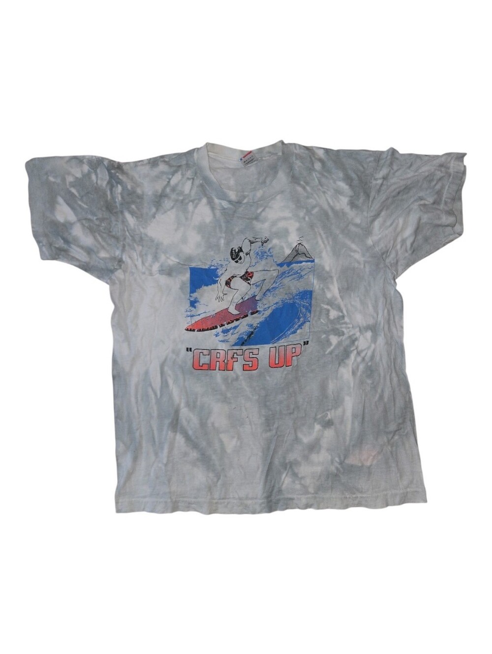 Vintage Cloudy Tie Dye Surf Graphic Tee Size XL